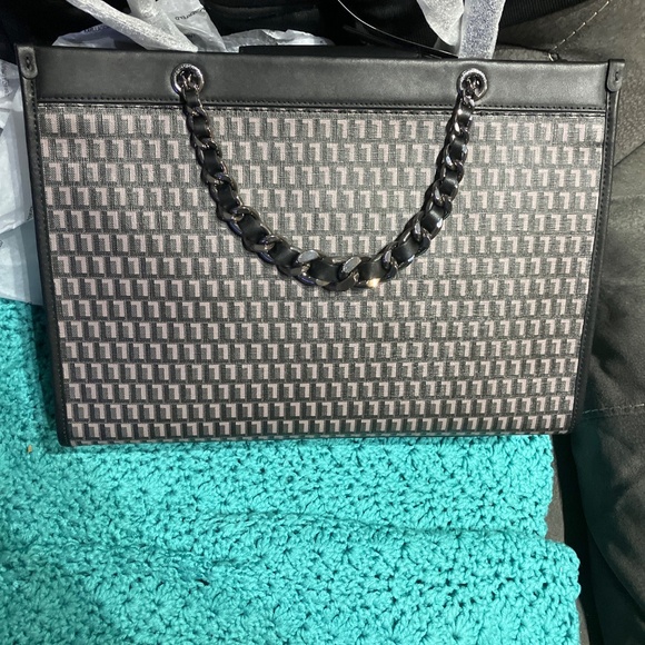 Karl Lagerfeld Paris Savoie Monagram Leather Tote Nwt - Picture 5 of 11